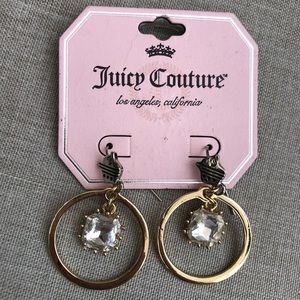 NWT Juicy Couture Hoop Dangle Earrings Gold